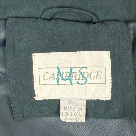 Vintage 90's deep cyan microsuede water repellant coat with fox fur trim hood - Picture 11 of 16